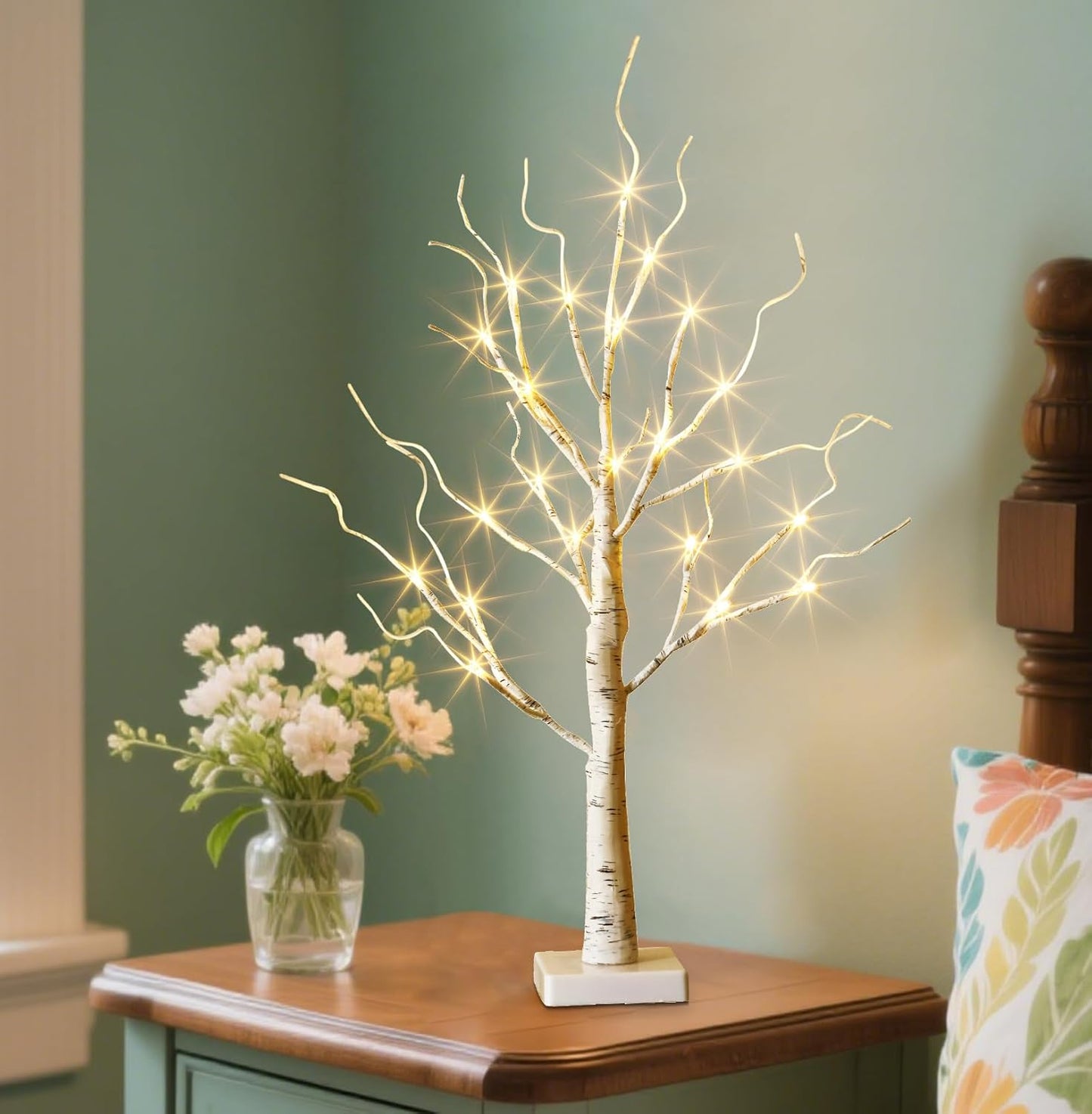 EAMBRITE Lighted Birch Tree Spring Decorations for Home White Birch Tree with Lights,