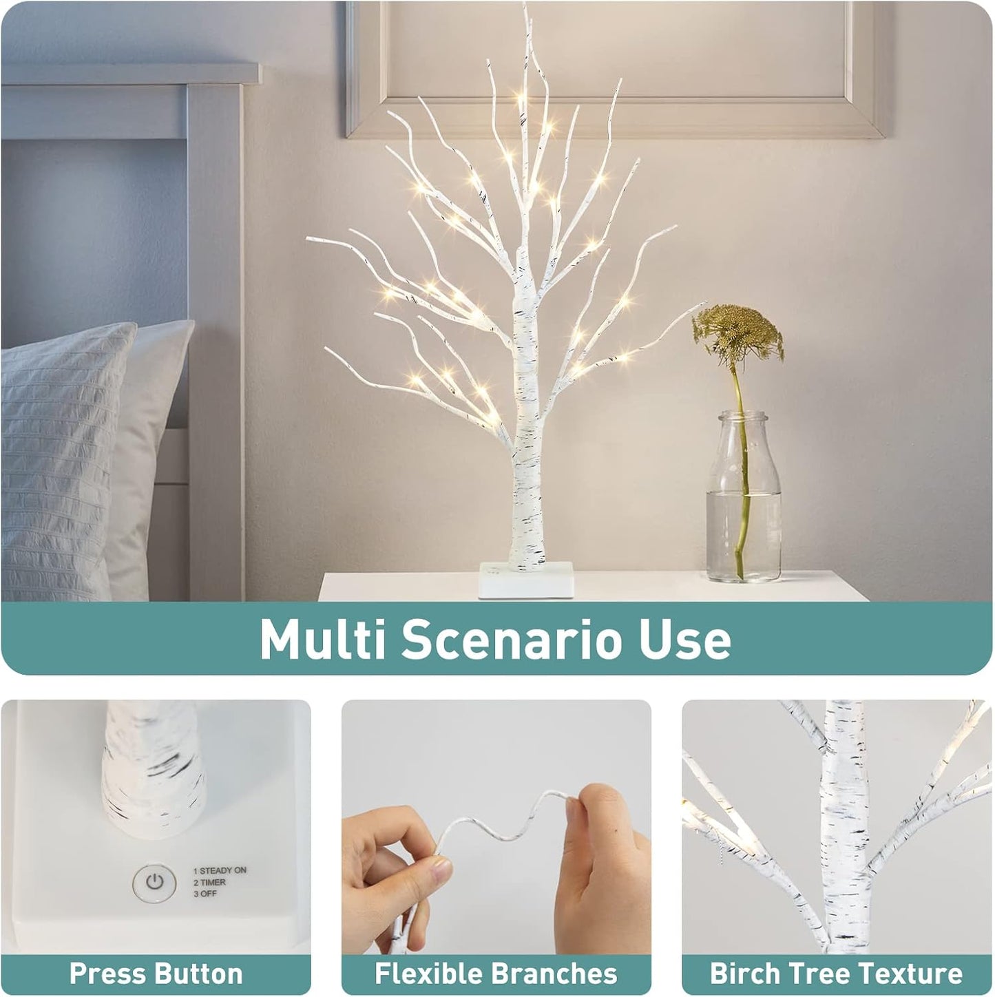 TETETATA Lighted Birch Tree with LED Lights Christmas Decoration