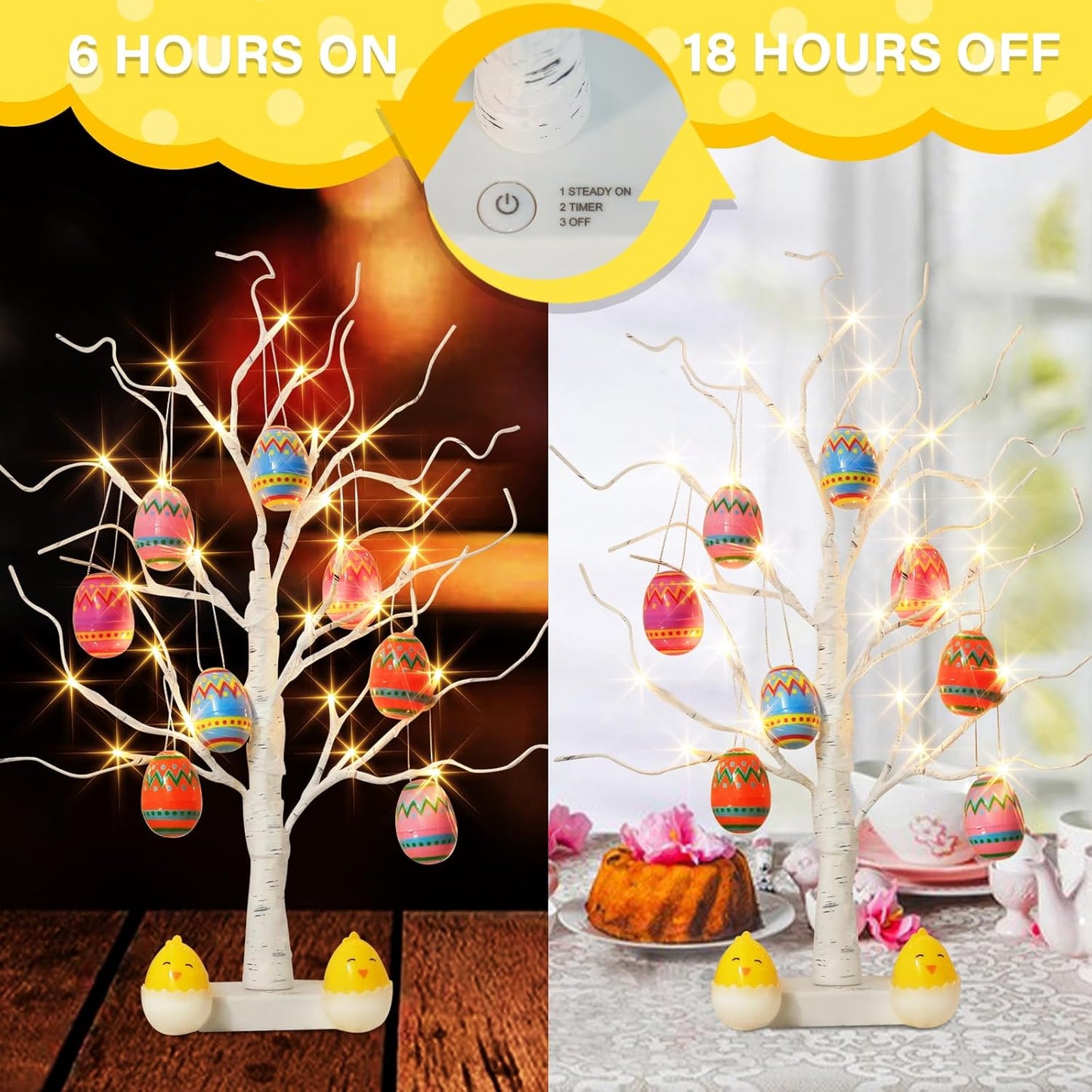 EAMBRITE Easter Tree with 10pcs Eggs Ornaments
