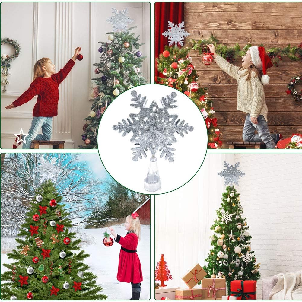 TETETATA Christmas Tree Topper Lighted Snowflake,