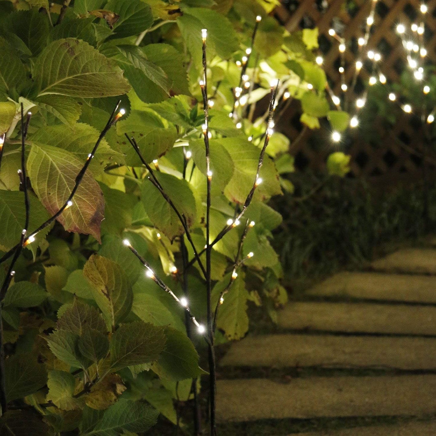 EAMBRITE 3PK Brown Lighted Twig Branches Pathway Light
