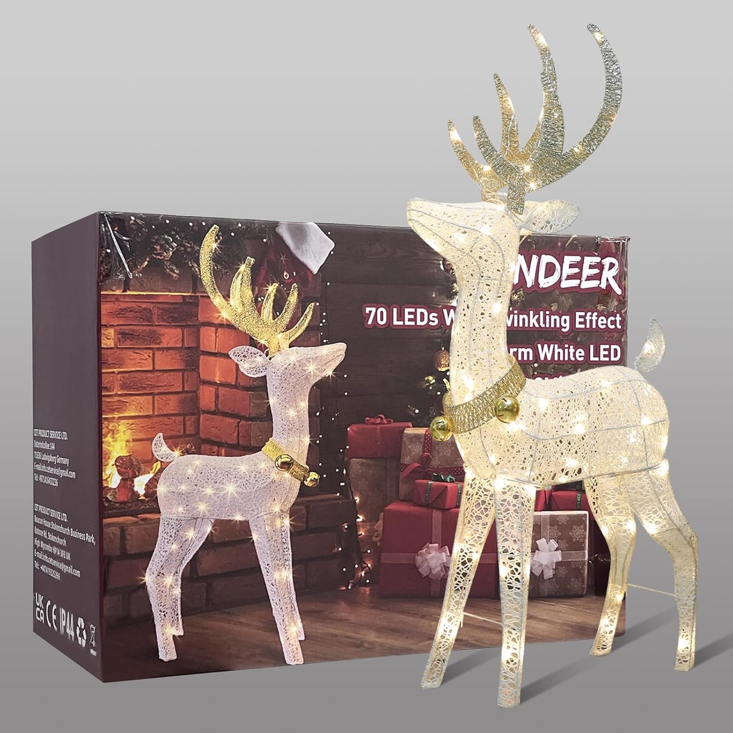 EAMBRITE 48” 70 LT Pre-Lit Christmas Glittering Reindeer