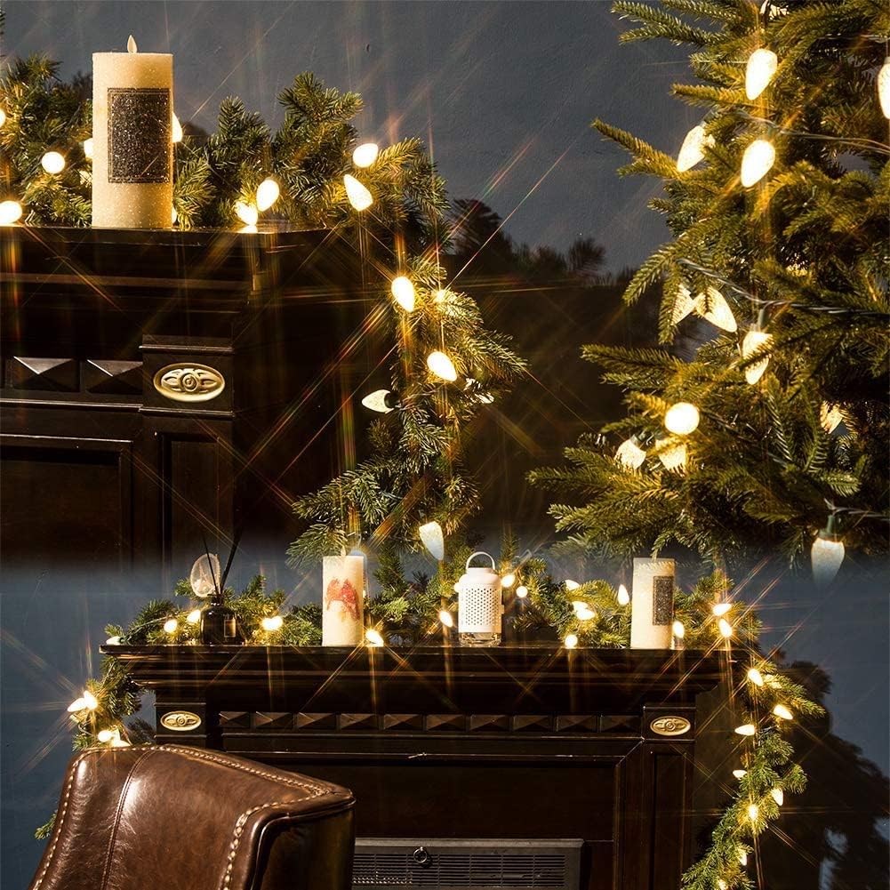 TETETATA C9 Outdoor Christmas Lights 31ft 50 LED String Lights