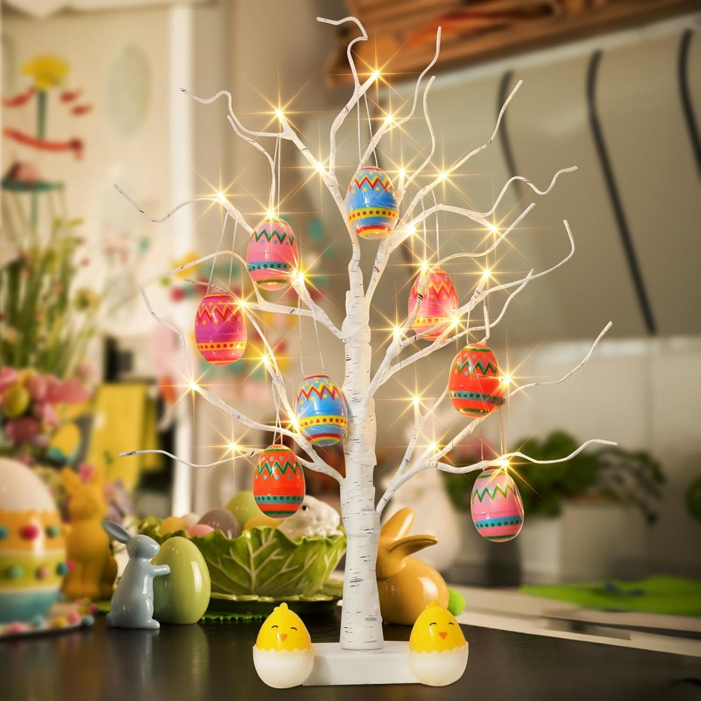 EAMBRITE Easter Tree with 10pcs Eggs Ornaments