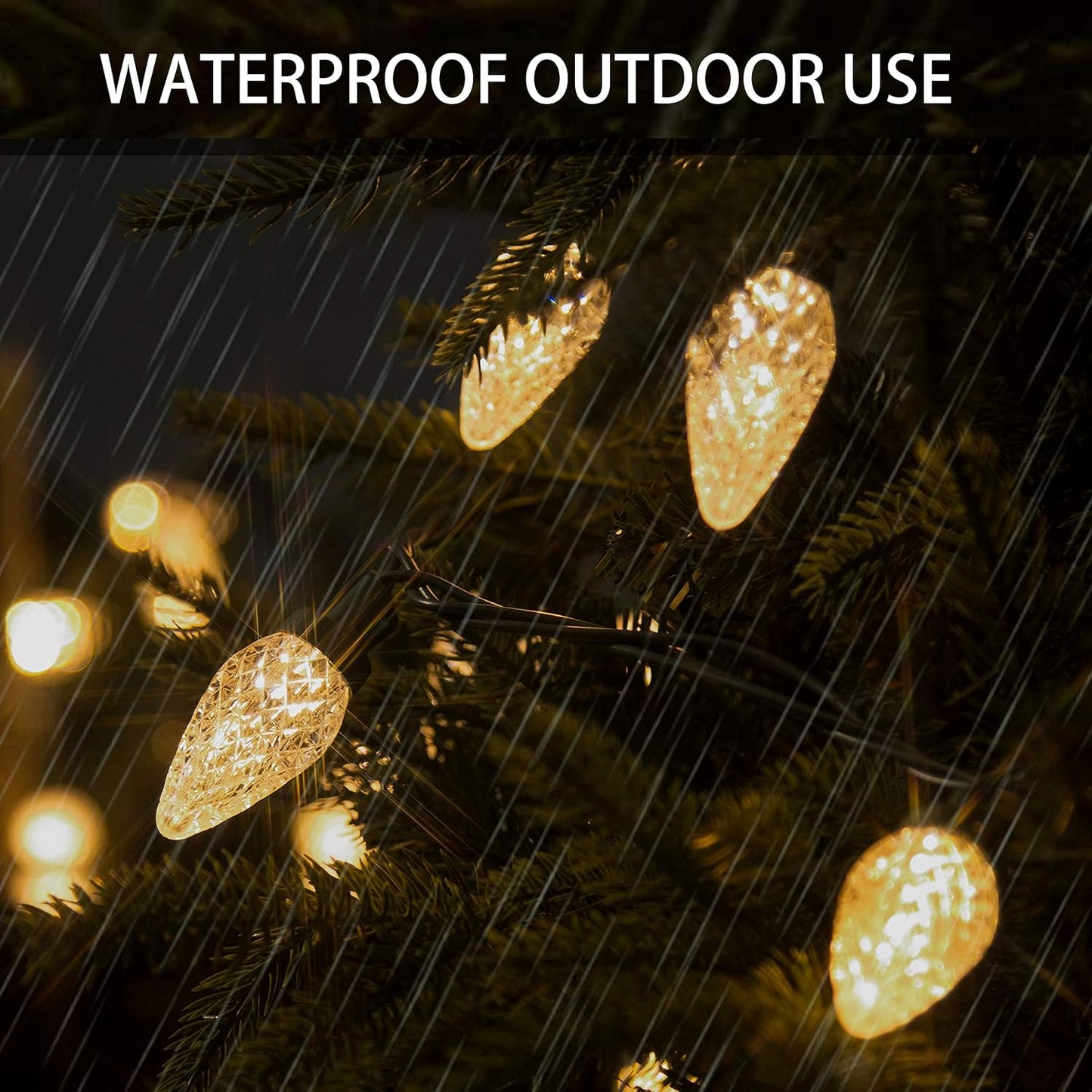 TETETATA C9 Outdoor Christmas Lights 31ft 50 LED String Lights
