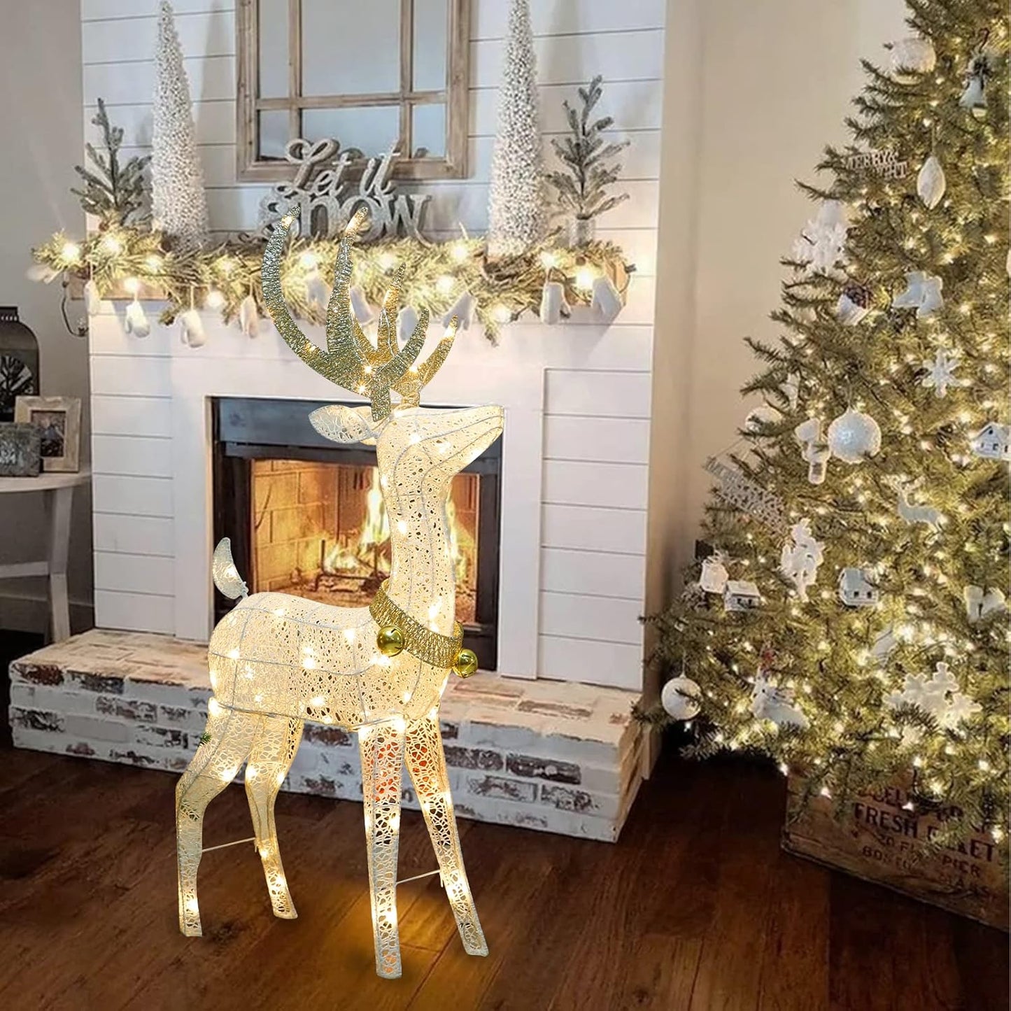 EAMBRITE 48” 70 LT Pre-Lit Christmas Glittering Reindeer