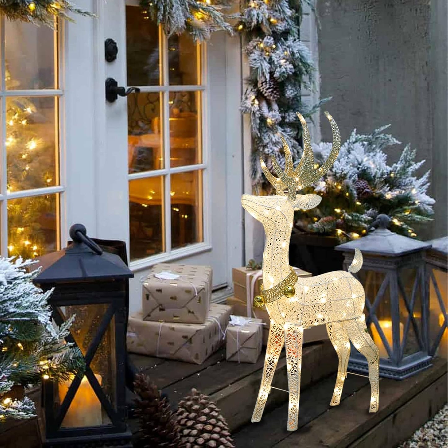 EAMBRITE 48” 70 LT Pre-Lit Christmas Glittering Reindeer