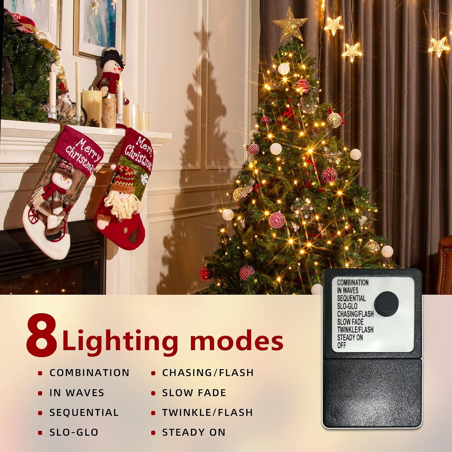 TETETATA Christmas Tree Lights Warm White,