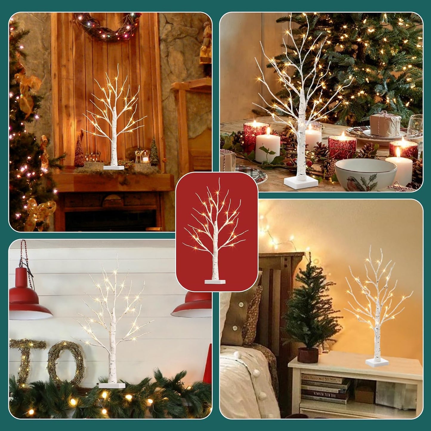 TETETATA Lighted Birch Tree with LED Lights Christmas Decoration