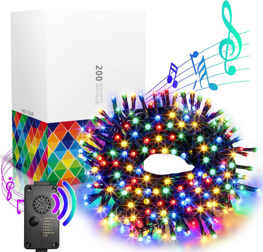 EAMBRITE Christmas Lights Outdoor 82Ft 200LT Christmas Lights with Cheerful Music(Multi-Color)
