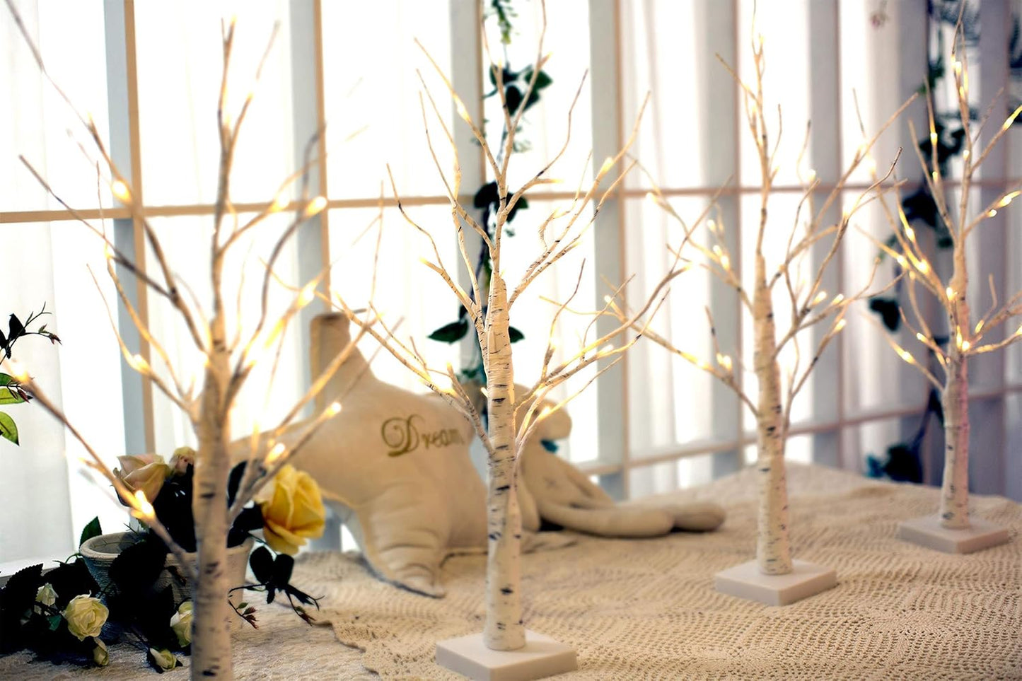 EAMBRITE Home Decorations Light Up White Birch Tree Indoor Christmas Decor
