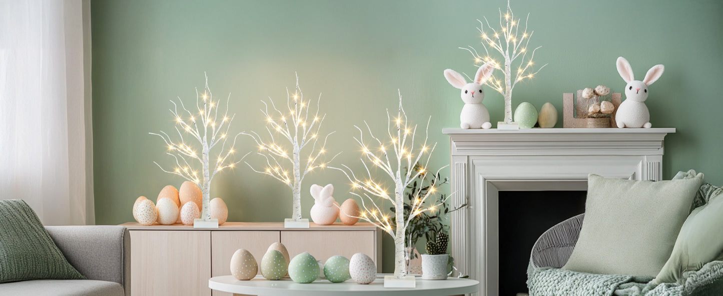 EAMBRITE Home Decorations Light Up White Birch Tree Indoor Christmas Decor
