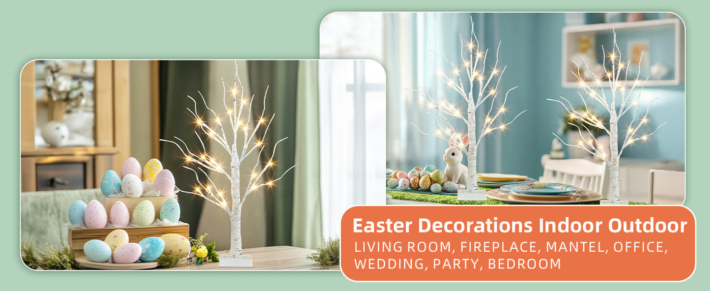EAMBRITE Home Decorations Light Up White Birch Tree Indoor Christmas Decor