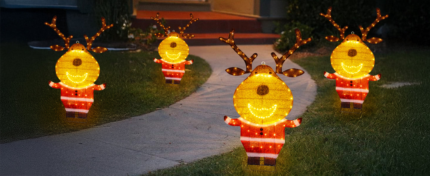 EAMBRITE Lighted Reindeer Outdoor Decorations