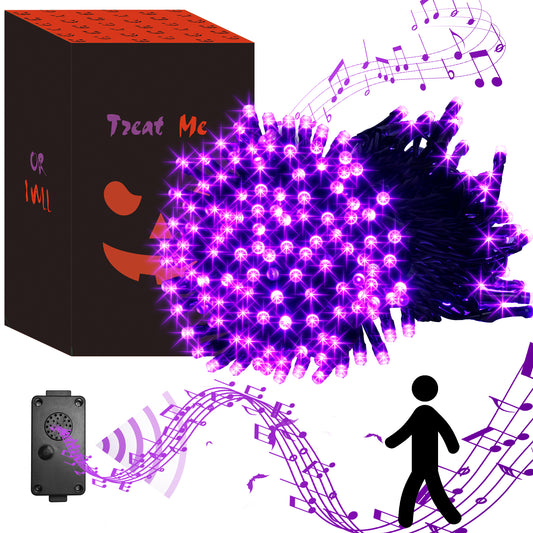 EAMBRITE Halloween Decorations 200 LED Halloween String Lights with Spooky Music