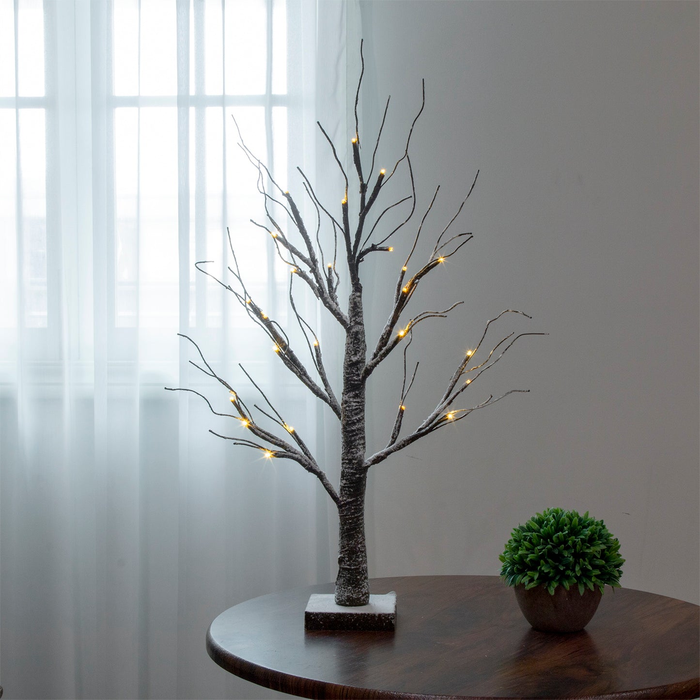 Árbol Bonsái de Nieve EAMBRITE de 24 Pulgadas con Funcionamiento por Batería