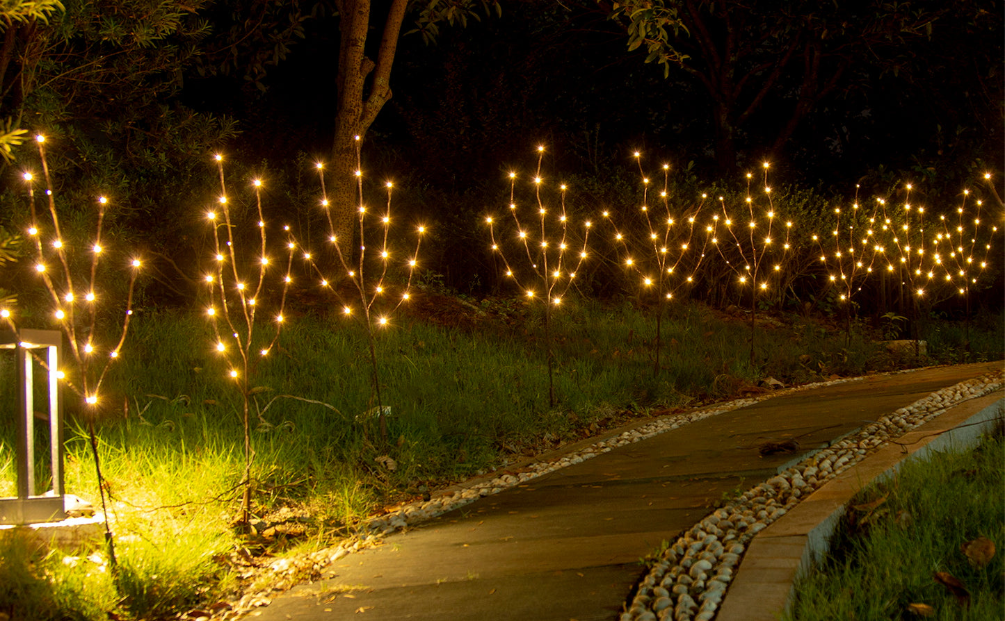 EAMBRITE 6PK Lighted Branches Brown Twig Stake
