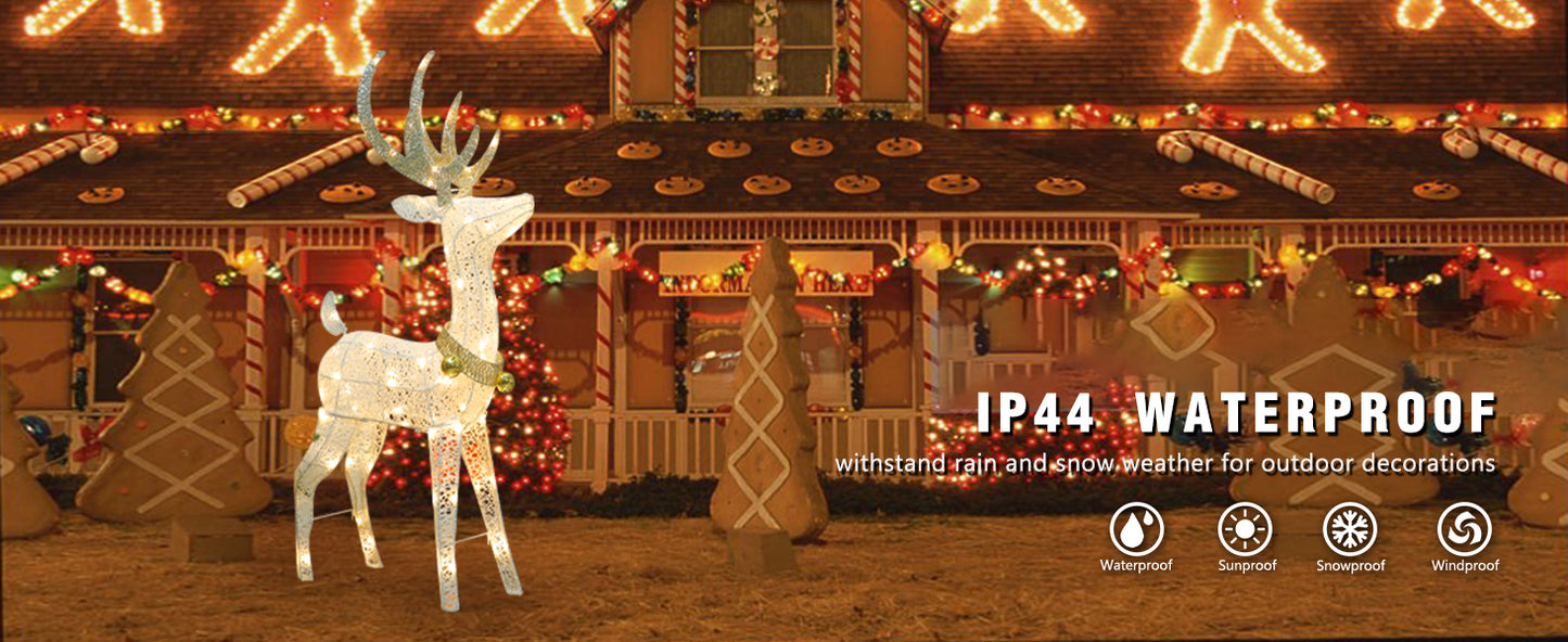 EAMBRITE 48” 70 LT Pre-Lit Christmas Glittering Reindeer