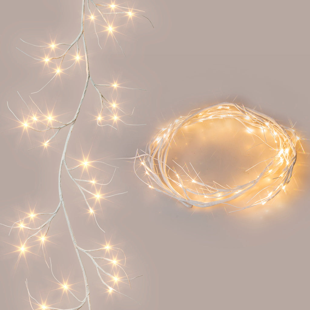 EAMBRITE White Garland Lights, 6 FT 48 LED Lighted Twig Garlands Plug in