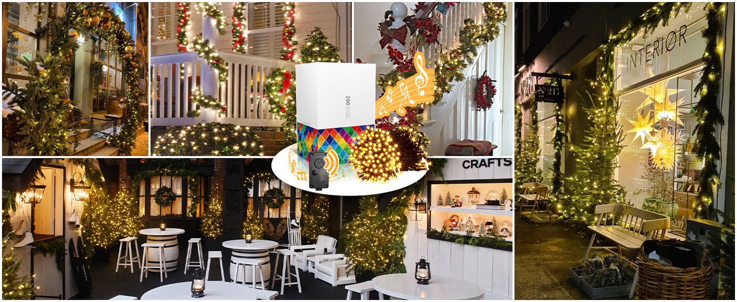EAMBRITE Christmas Lights Outdoor 82 Ft 200 LT Christmas Lights with Cheerful Music