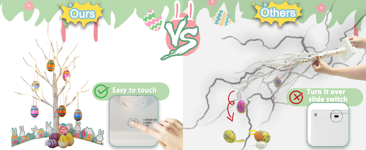 EAMBRITE Easter Tree with 10pcs Eggs Ornaments