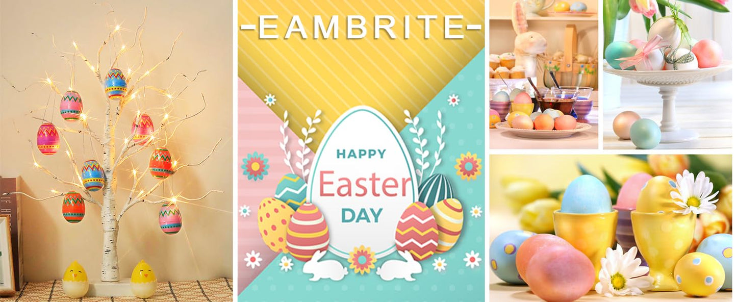EAMBRITE Easter Tree with 10pcs Eggs Ornaments